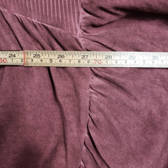 POL Burgundy Mixed Media Ribbed Boho Top S NWT Oversized Crochet Boho Lagenlook - Picture 7 of 11